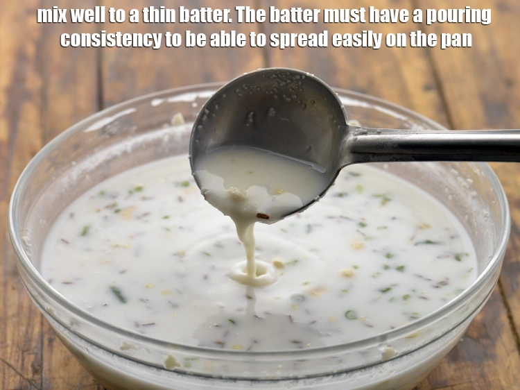 Step 23 – <p>Mix well to a thin batter. The batter must have a pouring consistency to be …