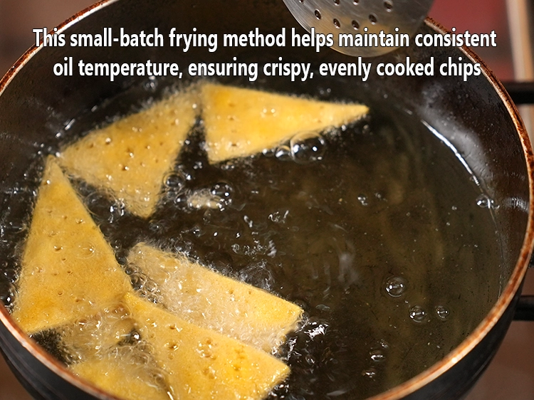 Step 15 – <p>This small-batch frying method helps maintain consistent oil temperature, ensuring crispy, evenly cooked chips.</p><p><br>&nbsp;</p>