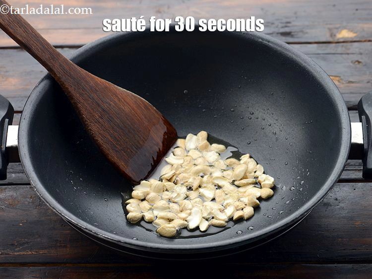 Step 13 – <p>Sauté on a medium flame for 30 seconds or till the cashews turn golden brown …