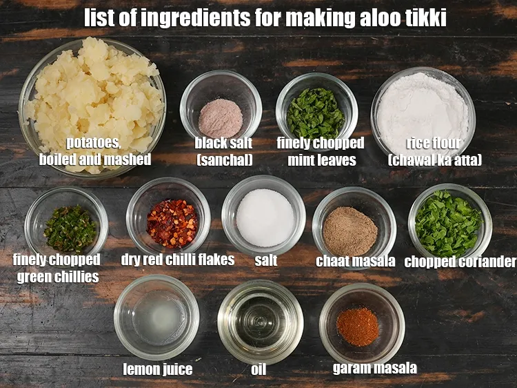 Step 26 – <p><i><u>See the below image of list of ingredients for making aloo tikki recipe.</u></i></p>