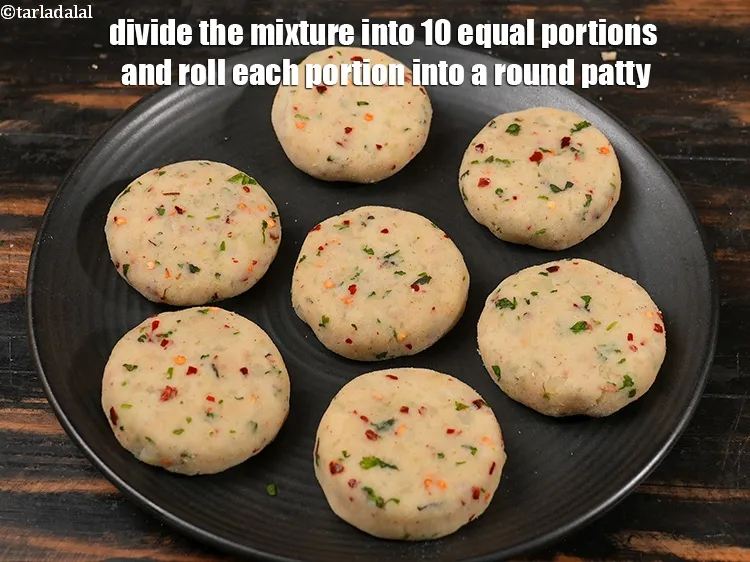 Step 39 – <p>Divide the mixture into 10 equal portions and roll each portion into a round patty.</p>