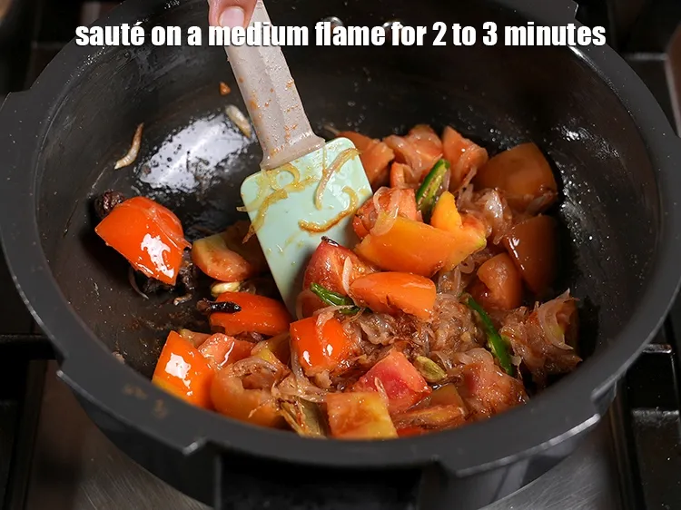 Step 17 – <p>Sauté on a medium flame for 2 to 3 minutes, while stirring occasionally.</p>