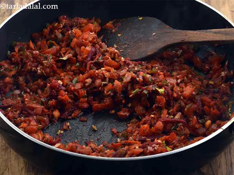 Step 44 – <p>Mix well and cook on a medium flame for 2 to 3 minutes, while stirring …