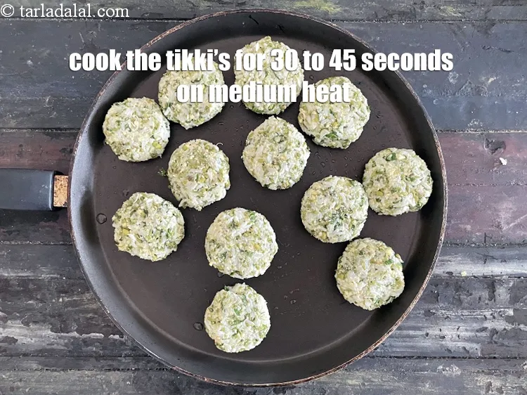 Step 17 – <html><head><meta charset="UTF-8"> </head><body><p>Cook the bottom of the tikki for 30 to 45 seconds on medium …