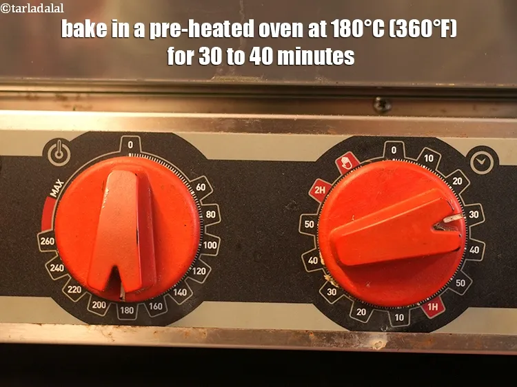 Step 20 – <p>Bake in a pre-heated oven at 180°C (360°F) for 30 to 40 minutes.</p>