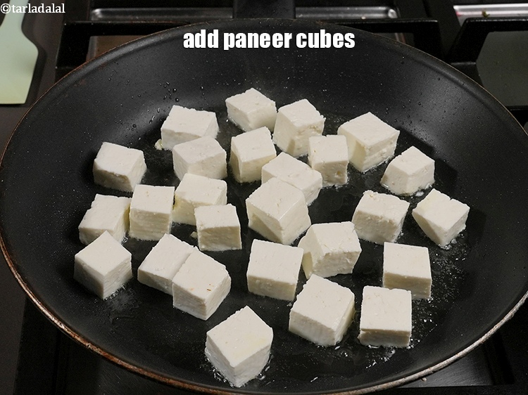 Step 20 – <p>Add 2 cups <a href="https://www.tarladalal.com/glossary-paneer-cubes-cottage-cheese-cubes-1002i">paneer (cottage cheese) cubes</a>.</p>