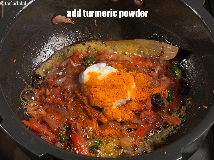 Step 38 – <p>Add ½ tsp <a href="https://www.tarladalal.com/glossary-turmeric-powder-haldi-645i">turmeric powder (haldi)</a>.</p>