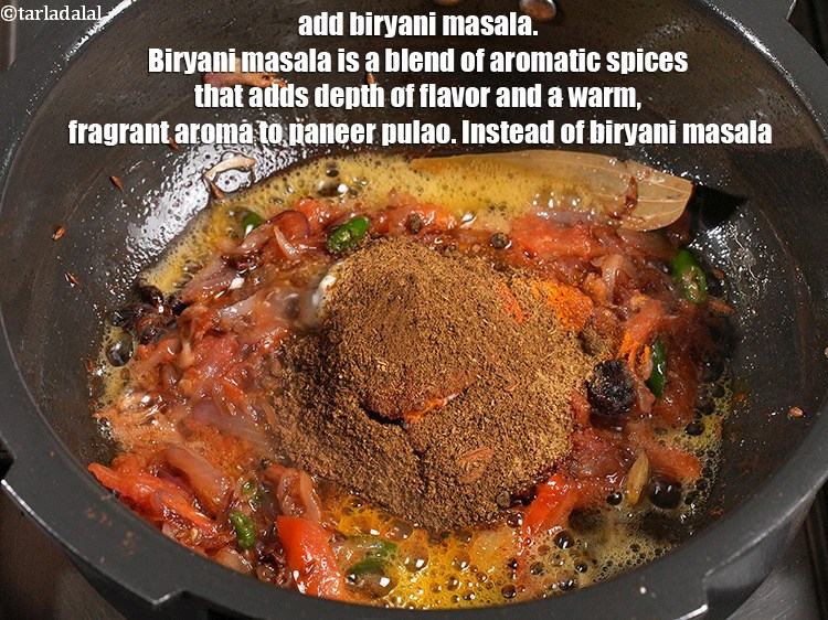 Step 41 – <p>Add 1/2 tbsp <a href="https://www.tarladalal.com/biryani-masala-42034r">biryani masala</a>. Biryani masala is a blend of aromatic spices that …