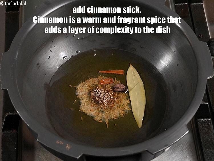 Step 27 – <p>Add 1&nbsp;<a href="https://www.tarladalal.com/glossary-cinnamon-dalchini-346i">cinnamon (dalchini)</a>&nbsp;stick. Cinnamon is a warm and fragrant spice that adds a layer …