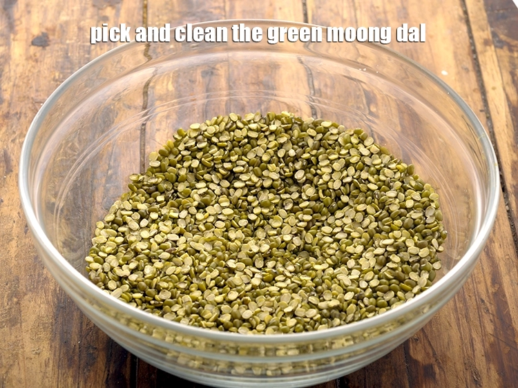 Step 32 – <p>For preparing the&nbsp;moong dal chilla, pick and clean the <a href="https://www.tarladalal.com/glossary-green-moong-dal-split-green-gram-hari-mung-dal-522i"><u>green moong dal (split green …