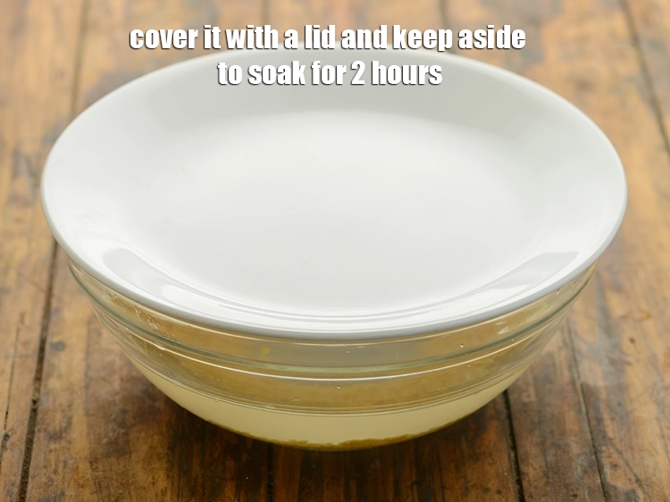 Step 16 – <p>Soak the yellow <i>moong dal</i> for 2 hours. Soaking helps soften them, thereby saving on …