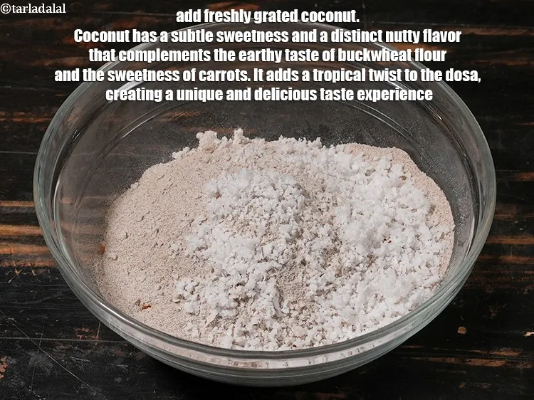Step 5 – <p>Add 1/4 cup freshly <a href="https://www.tarladalal.com/glossary-grated-coconut-852i">grated coconut</a>. Coconut has a subtle sweetness and a distinct …