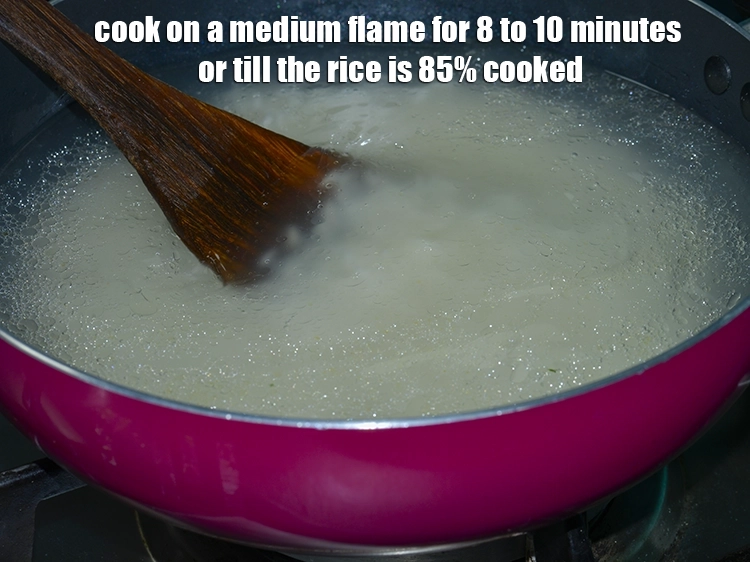Step 8 – <p>Cook on a medium flame for 8 to 10 minutes or till the rice is …