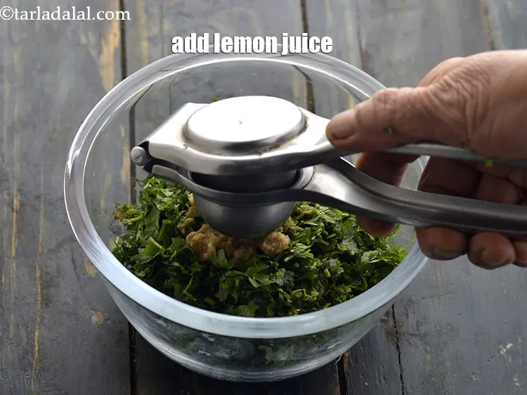 Step 33 – <p>Add the lemon juice. Chaat masala, Amchur powder can be used as substitues.</p>
