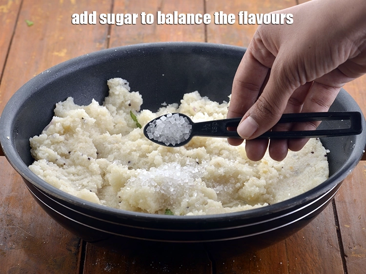 Step 16 – <p>Also add the <span style="background-color:rgb(255,255,255);color:rgb(0,0,0);">2 tsp </span><a href="https://www.tarladalal.com/glossary-sugar-chini-shakkar-278i"><u>sugar</u></a> to balance the flavours.</p>