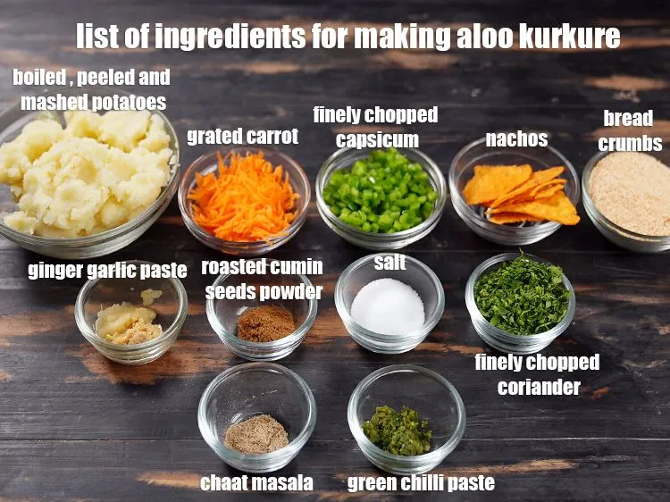 Step 25 – <p><i><u>See the below image of list of ingredients for making aloo kurkure.</u></i></p>