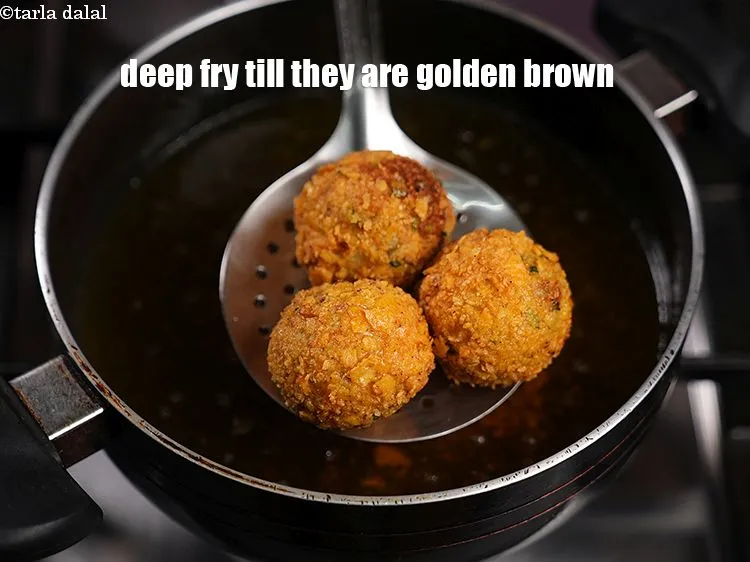 Step 42 – <p>Deep fry them till they are golden brown in colour from all sides.</p>