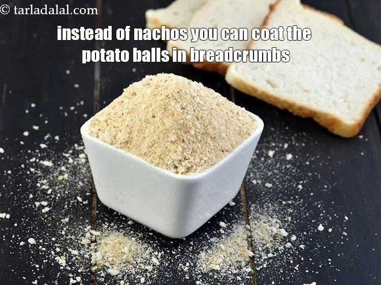 Step 44 – <p>Instead of nachos you can coat the potato balls in breadcrumbs.</p>