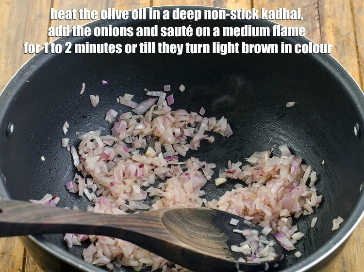 Step 18 – <html><head><meta charset="UTF-8"></head><body><p>In a deep non-stick pan, heat the olive oil. Add the onions. This is …