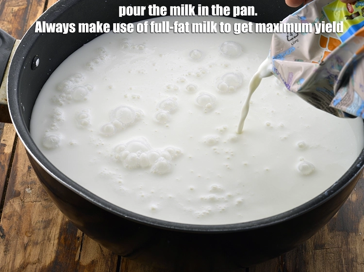 Step 2 – <p>To make the <strong>chenna</strong>, if making use of a stainless steel vessel or an old …