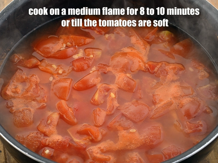 Step 7 – <p>Cook on a medium flame for 8 to 10 minutes or till the tomatoes are …