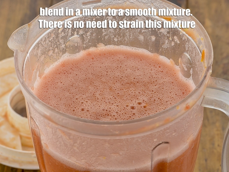 Step 9 – <p>Blend in a mixer to a smooth mixture. There is no need to strain this …