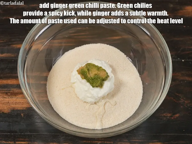 Step 5 – <p>Add 1 tsp ginger green chilli paste. Green chilies provide a spicy kick, while ginger …