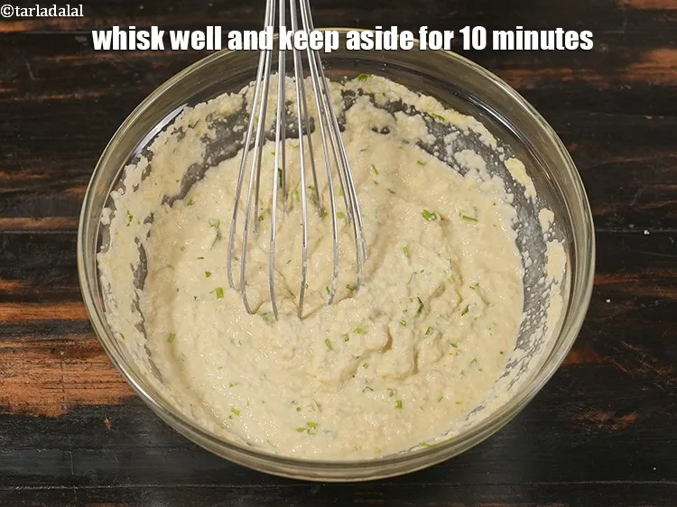 Step 10 – <p>Whisk well and keep aside for 10 minutes.&nbsp;</p>