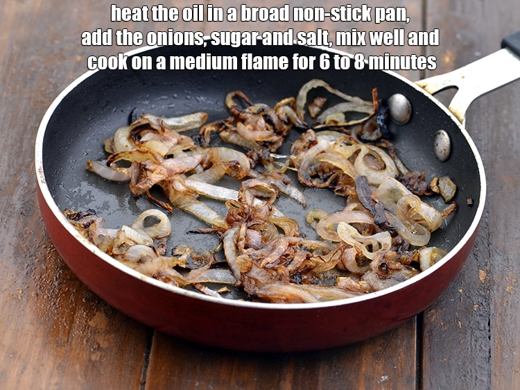 Step 6 – <p><span style="background-color:rgb(255,255,255);color:rgb(0,0,0);">Heat the </span><a href="https://www.tarladalal.com/glossary-oil-671i"><u>oil</u></a><span style="background-color:rgb(255,255,255);color:rgb(0,0,0);"> in a broad non-stick pan, add the </span><a href="https://www.tarladalal.com/glossary-onions-pyaz-pyaaz-kanda-548i#ing_2342"><u>sliced …