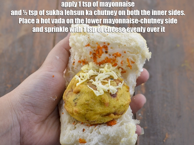 Step 14 – <p>Apply 1 tsp of <a href="https://www.tarladalal.com/glossary-mayonnaise-505i"><u>mayonnaise</u></a> and ½ tsp of <a href="https://www.tarladalal.com/dry-garlic-chutney-2860r"><u>sukha lehsun ki chutney</u></a> …