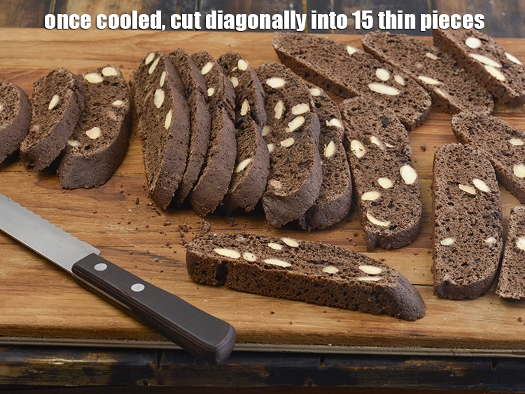 Step 6 – <p><span style="background-color:rgb(255,255,255);color:rgb(0,0,0);">Once cooled, cut diagonally into 15 thin pieces.</span></p>