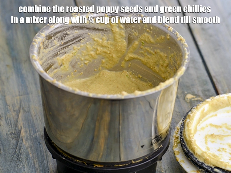 Step 3 – <p><span style="background-color:rgb(255,255,255);color:rgb(0,0,0);">Combine the roasted </span><a href="https://www.tarladalal.com/glossary-poppy-seeds-khus-khus-589i"><u>poppy seeds (khus-khus)</u></a><span style="background-color:rgb(255,255,255);color:rgb(0,0,0);"> and 2 tsp </span><a href="https://www.tarladalal.com/glossary-green-chillies-hari-mirch-331i#ing_2388"><u>chopped green …