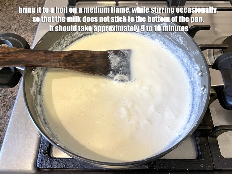 Step 7 – <p><span style="background-color:rgb(255,255,255);color:rgb(0,0,0);">Bring it to a boil on a medium flame, while stirring occasionally, so that …