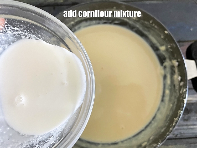 Step 9 – <p><span style="background-color:rgb(255,255,255);color:rgb(0,0,0);">Add the cornflour mixture.</span></p>