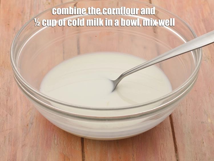 Step 1 – <p><span style="background-color:rgb(255,255,255);color:rgb(0,0,0);">Combine the </span><a href="https://www.tarladalal.com/glossary-cornflour-cornstarch-maize-starch-corn-flour-112i"><u>cornflour</u></a><span style="background-color:rgb(255,255,255);color:rgb(0,0,0);"> and ½ cup of cold </span><a href="https://www.tarladalal.com/glossary-milk-doodh-full-cream-milk-514i"><u>milk</u></a><span style="background-color:rgb(255,255,255);color:rgb(0,0,0);"> in …