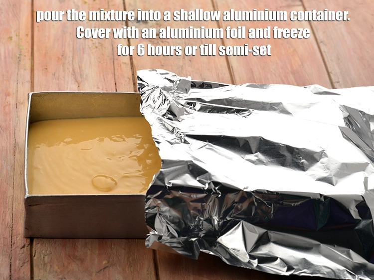 Step 5 – <p><span style="background-color:rgb(255,255,255);color:rgb(0,0,0);">Pour the mixture into a shallow aluminium container. Cover with an aluminium foil and …