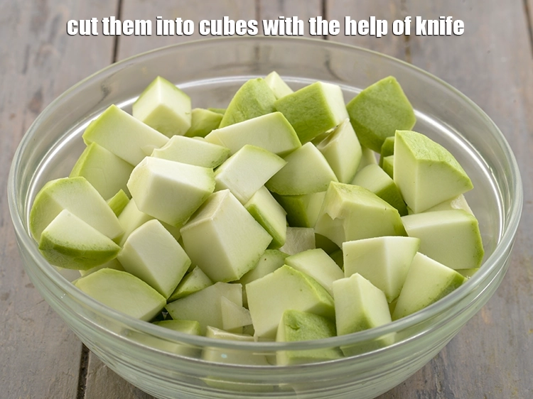 Step 5 – <p>Cut them into cubes with the help of knife and keep aside.</p>