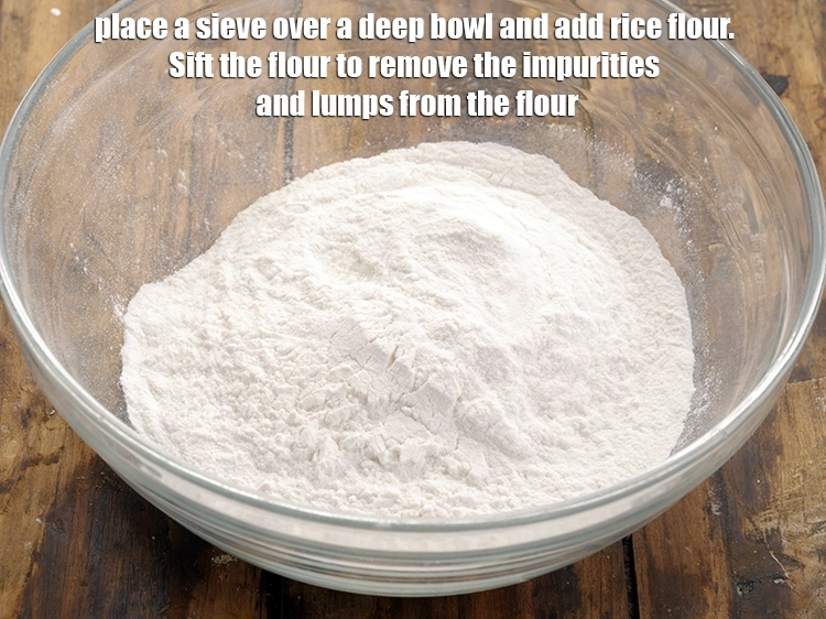 Step 2 – <p>To prepare the dough for <strong>healthy baked chakli</strong> recipe, place a sieve over a deep …