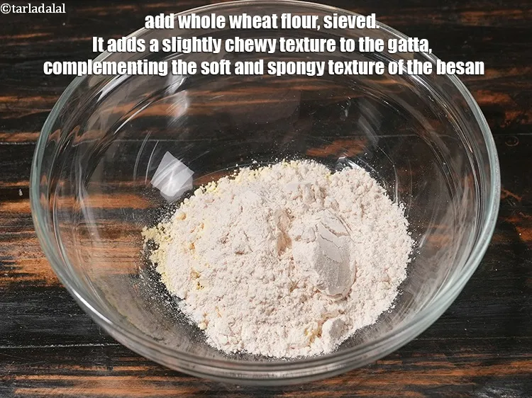 Step 4 – <p>Add ¼ cup <a href="https://www.tarladalal.com/glossary-whole-wheat-flour-gehun-ka-atta-gehun-ka-aata-429i">whole wheat flour (gehun ka atta)</a>, sieved. It adds a slightly …