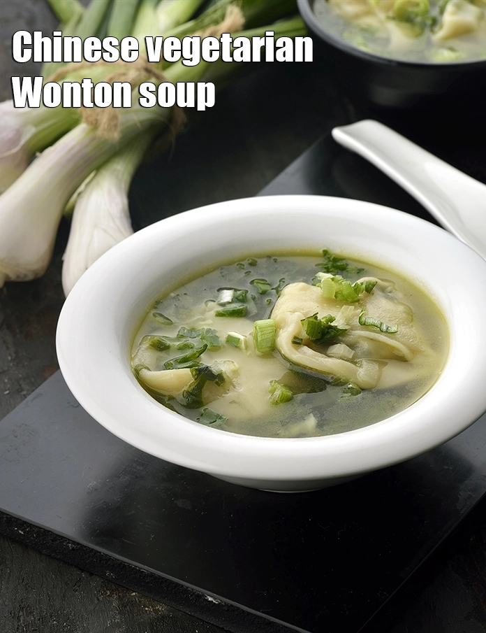 Step 16 – <p><span style="background-color:rgb(255,255,255);color:rgb(0,0,0);">Serve <strong>Wonton Soup, Chinese Vegetarian Wonton Soup, Indian style wonton soup</strong> immediately garnished with …