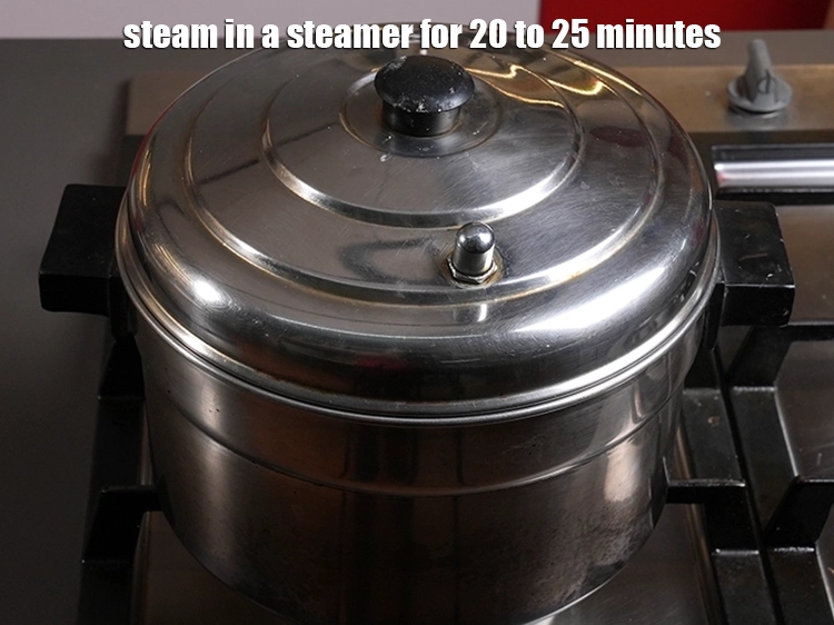 Step 19 – <p>Steam in a steamer for 20 to 25 minutes. If they appear soggy after steaming, …