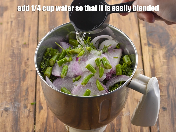 Step 17 – <p>Add 1/4 cup <strong>water</strong> so that it is easily blended.</p>
