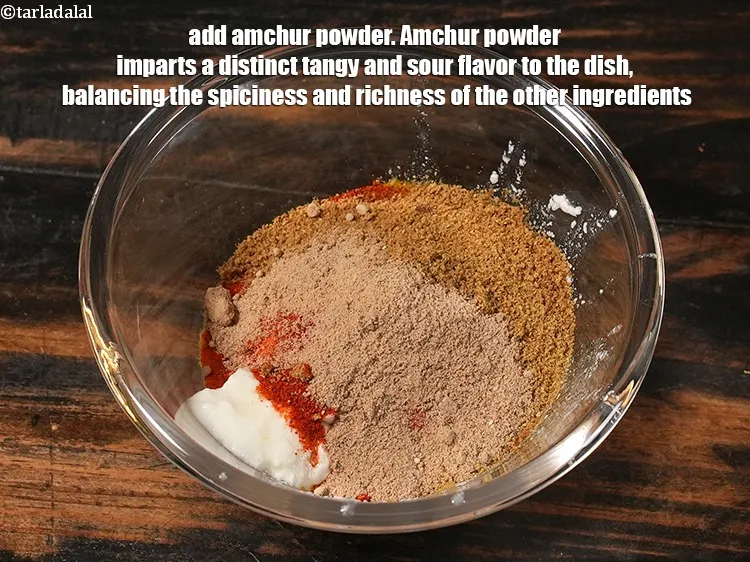 Step 15 – <p>Add ½ tsp amchur powder. Amchur powder imparts a distinct tangy and sour flavor to …
