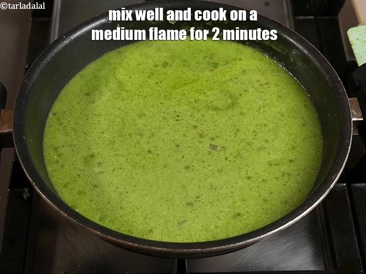 Step 33 – <p>Mix well and cook on a medium flame for 2 minutes, while stirring occasionally.</p>