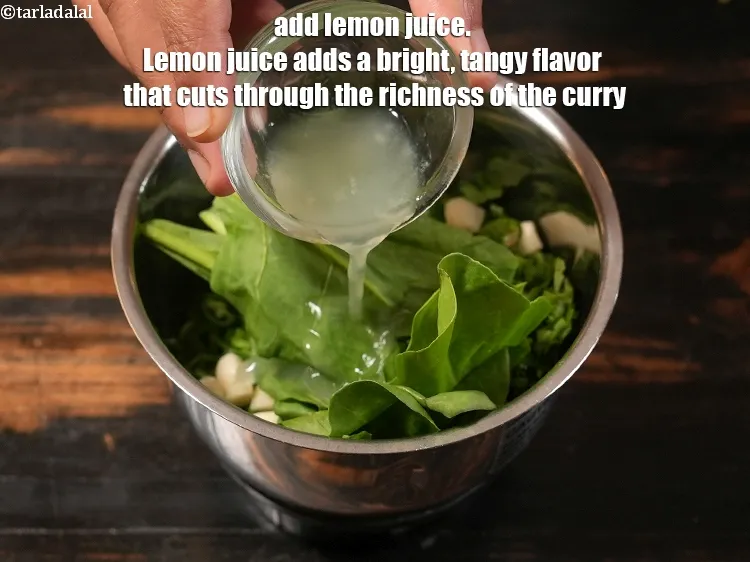 Step 8 – <p>Add 2 tsp <a href="https://www.tarladalal.com/glossary-lemon-juice-numbi-ka-ras-nimbu-ka-juice-471i">lemon juice</a>. Lemon juice adds a bright, tangy flavor that cuts …