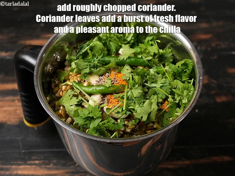 Step 9 – <p>Add ½ cup roughly <a href="https://www.tarladalal.com/glossary-chopped-coriander-783i">chopped coriander (dhania)</a>. Coriander leaves add a burst of fresh …