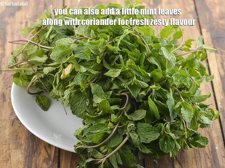 Step 25 – <p>You can also add a little mint leaves along with coriander for fresh zesty flavour.</p>