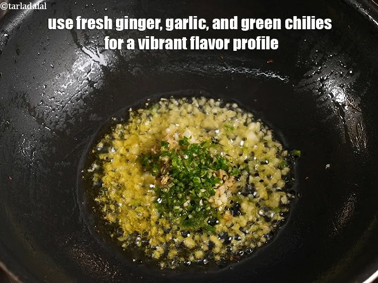 Step 43 – <p>Use fresh ginger, garlic, and green chilies for a vibrant flavor profile.</p>