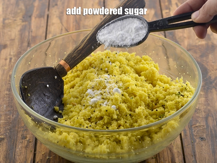 Step 7 – <p>Add the <span style="background-color:rgb(255,255,255);color:rgb(0,0,0);">2 tbsp </span><a href="https://www.tarladalal.com/glossary-powdered-sugar-280i"><u>powdered sugar</u></a>. Powdered sugar is easier to mix in …