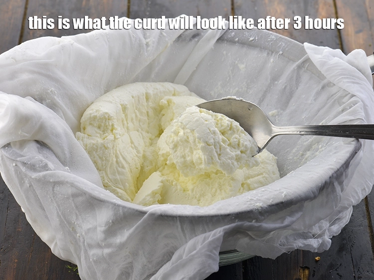 Step 23 – <p>If your curd is not thick, you might have to keep it hanging for longer. …
